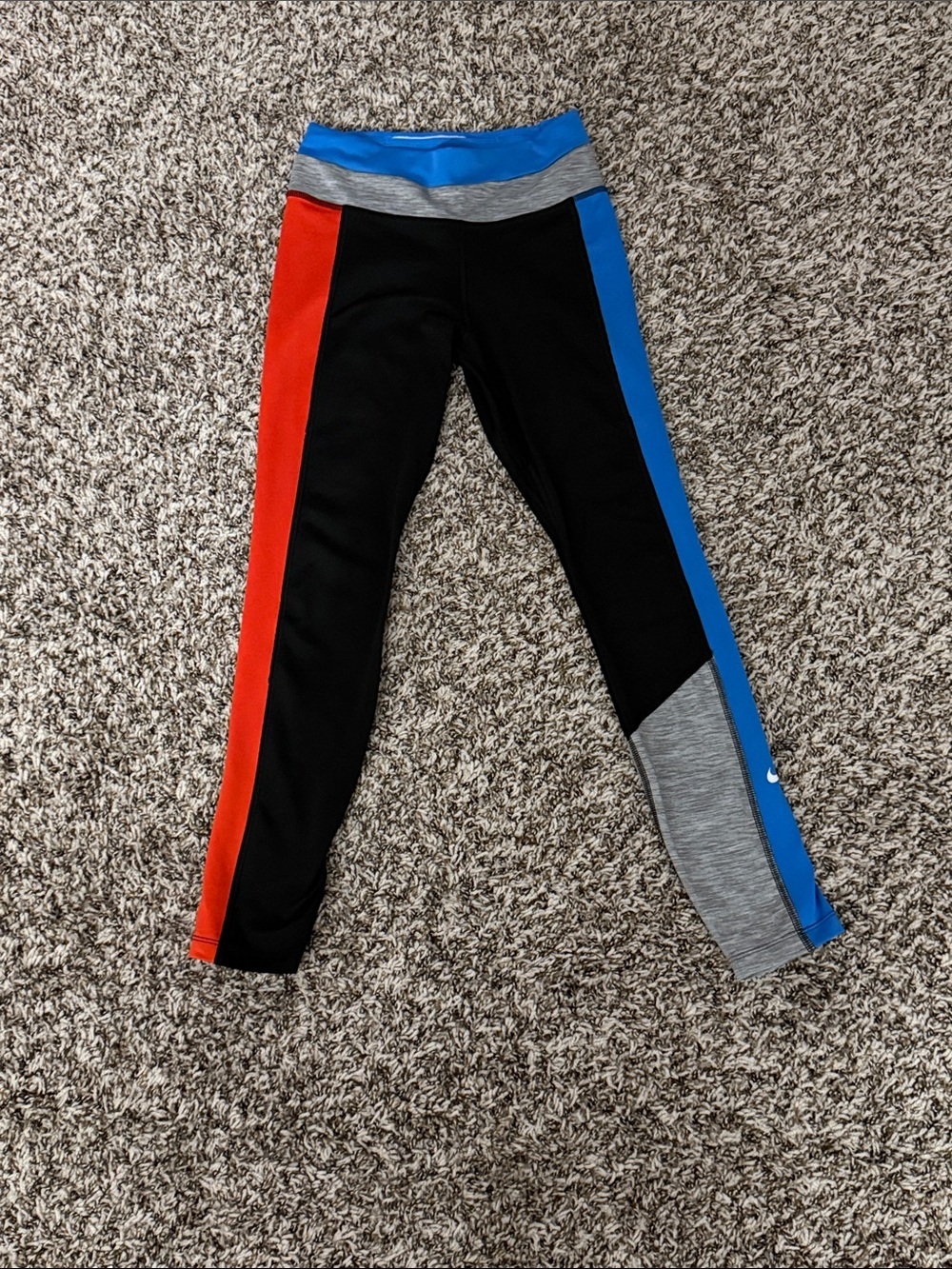 NIKE Colorblock Dri-FIT 7/8 Black Leggings L35533 Womens Size S